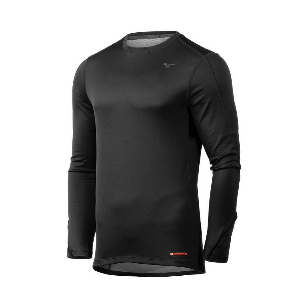 Mizuno Breath Thermo® Long Sleeve - Erkek Base Layer - Siyah Türkiye (NCASGP-752)